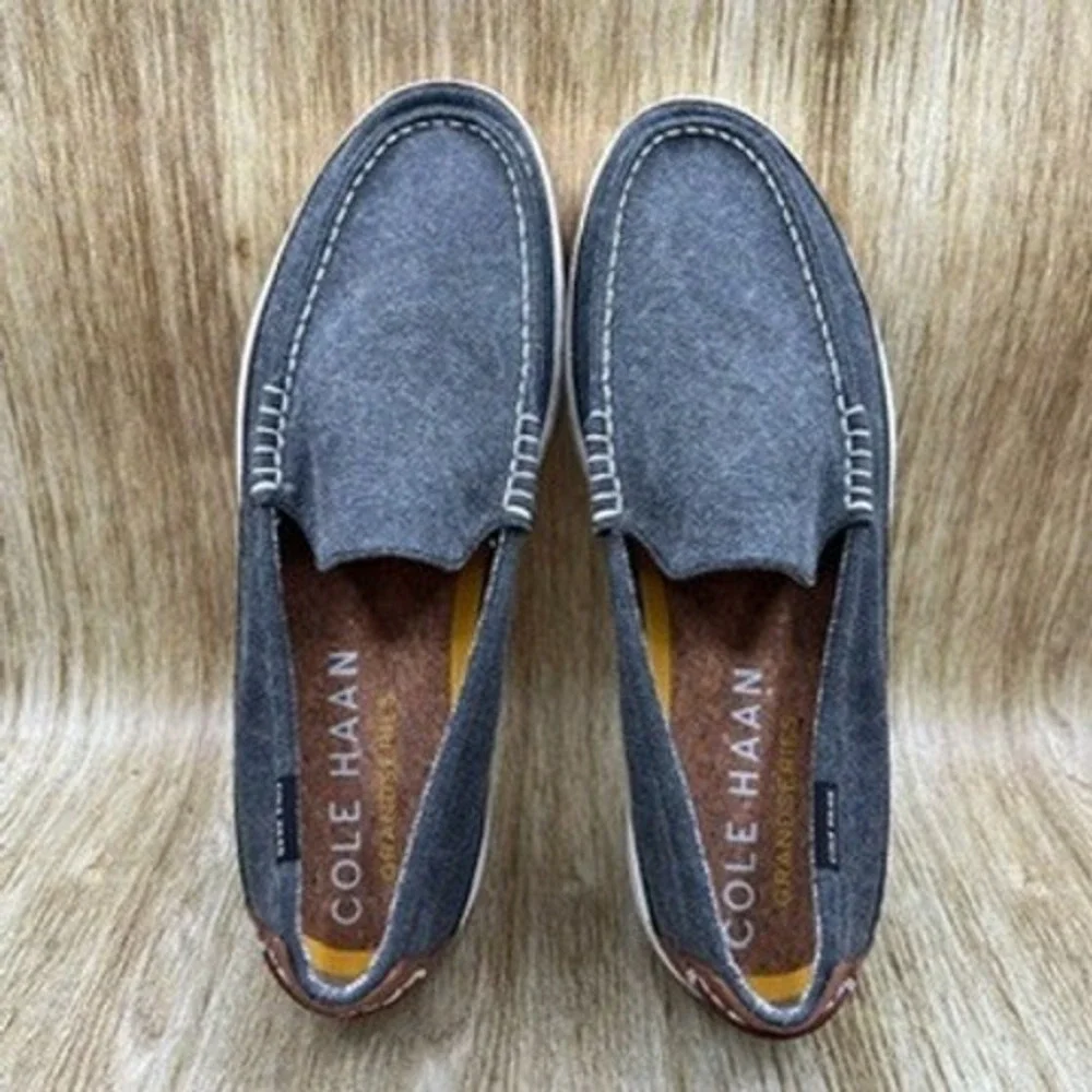 Cole Haan Cloudfeel‎ Weekender Loafer Men's Size 11.5 Gray Canvas Shoes C32223